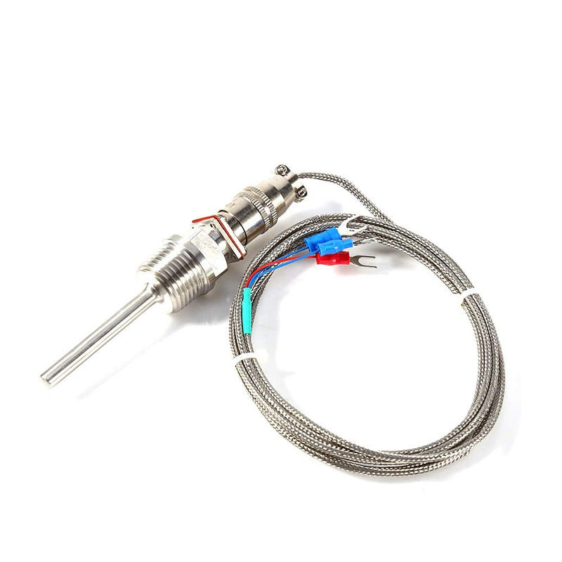 [Australia - AusPower] - Waterproof RTD PT100 A Class Temperature Sensor 1/2 NPT Threads Stainless 304 Steel with 2 Meter Cable 