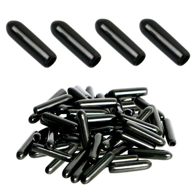 [Australia - AusPower] - Aopin Rubber Round End Cap Cover 0.08 Inch (2mm) Screw Thread Protectors PVC Flexible Tubing Pipe Protective Bolt Screw Thread Protector Safety Cover | for Pipe Post Tubing Rod Cover 50 Pcs (Black) 50 Pcs 2.0mm Black 