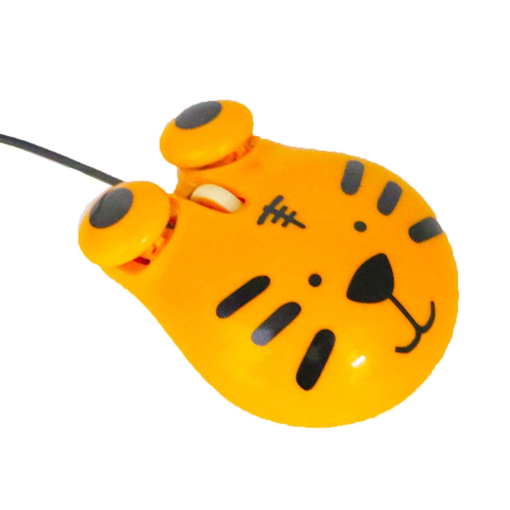 [Australia - AusPower] - Cute Wired Tiger Mouse for Kids,Wired Tiger Laptop Mouse, Computer Mouse Wired for Kid and Adult Mini Cute Lovely Animal Tiger Mouse for Laptop, Desktop Computer (Yellow) 