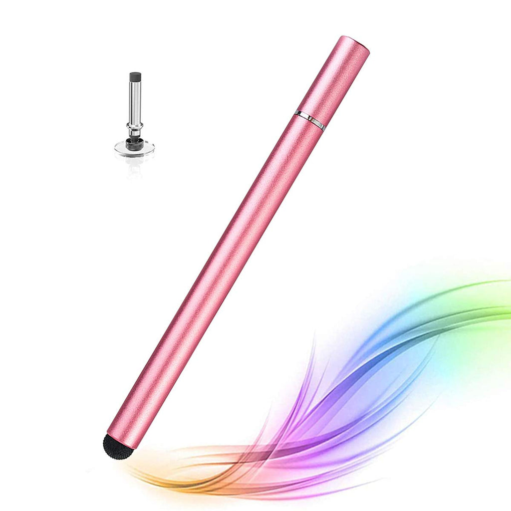 [Australia - AusPower] - MysReal Stylus Pens for Touch Screens, High Sensitivity 2 in 1 Disc Fiber Mesh Tip Stylus, Writing and Drawing Capacitive Stylus Fine Point Compatible with Chromebook, Ipad, Tablet, iPhone (Pink) Pink 