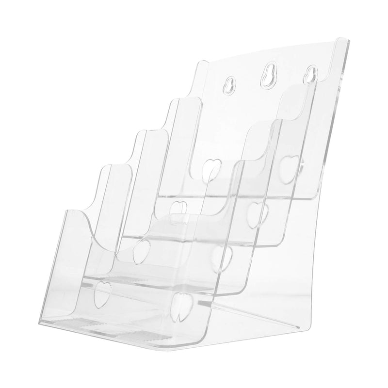 [Australia - AusPower] - Acrylic Brochure Holder A5 4-layer Clear Tri Fold Maps Attractions Displays Pamphlets Menus Literature Flyers Stand Rack for Counter Top Marketing Wall Desk 