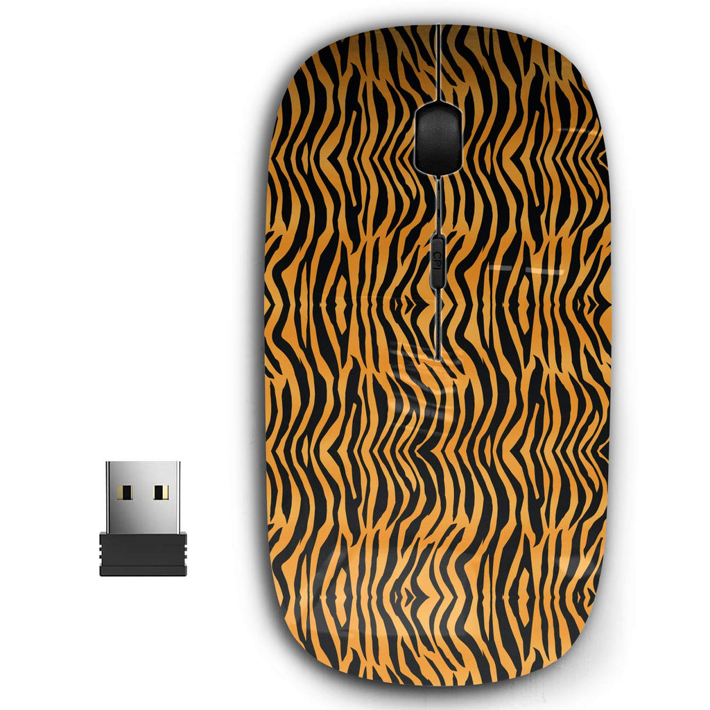 [Australia - AusPower] - 2.4G Ergonomic Portable USB Wireless Mouse for PC, Laptop, Computer, Notebook with Nano Receiver ( Tiger Print Stripes Skin ) 