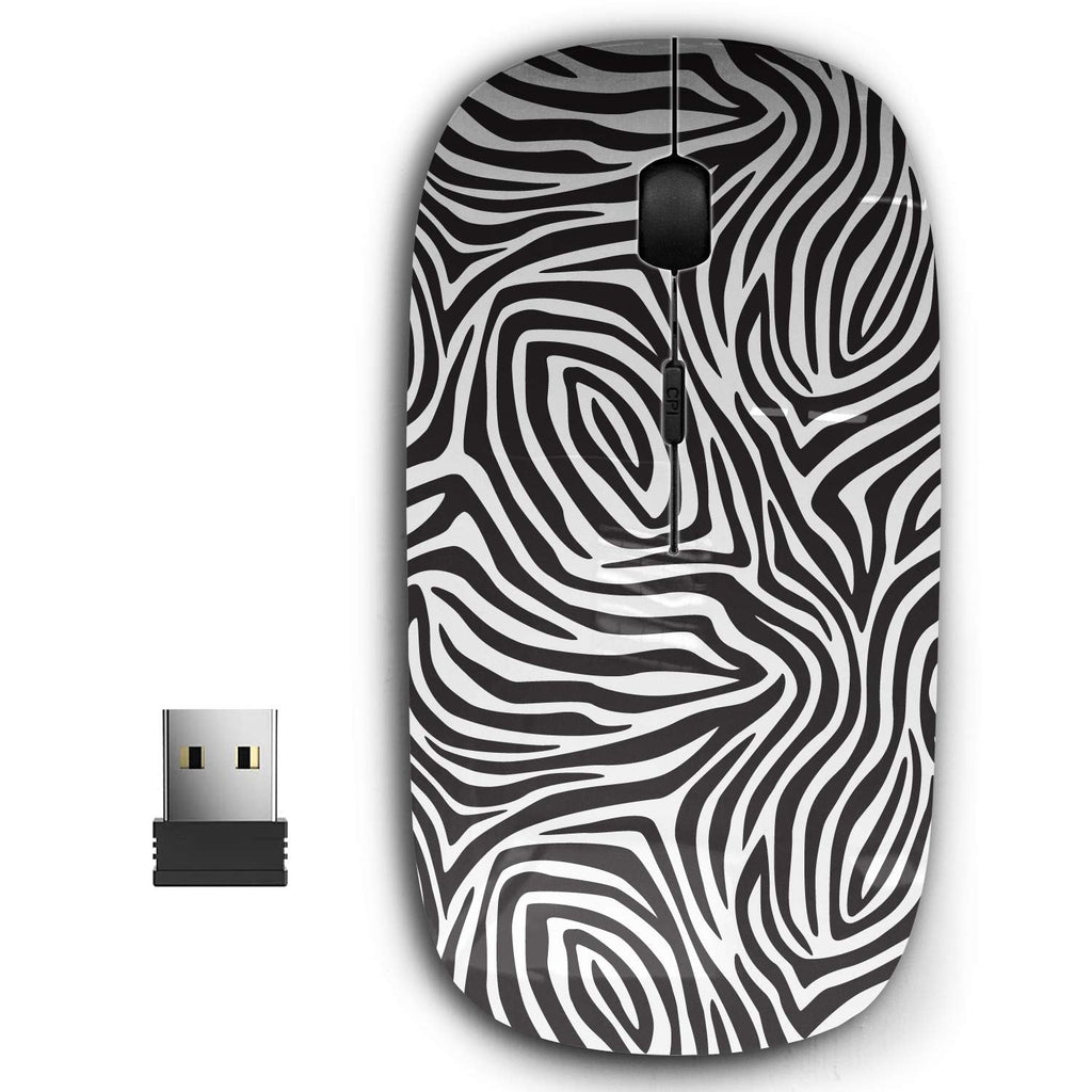 [Australia - AusPower] - 2.4G Ergonomic Portable USB Wireless Mouse for PC, Laptop, Computer, Notebook with Nano Receiver ( Zebra Stripes ) 