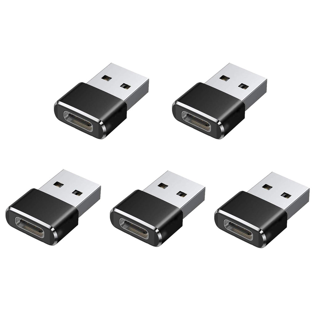 [Australia - AusPower] - 5 Pack-USB C Female to USB Male Adapter 3.0,Type C to USB A Charger Cable Adapter,Compatible with iPhone 11 12 Pro Max,Samsung Galaxy Note 10 S20 Plus S20+ Ultra,Google Pixel 4 3 2 XL Black2 