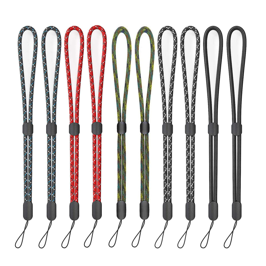 [Australia - AusPower] - Mixed Color Adjustable Creative Short Wrist Strap Hand Lanyard, Suitable for iPhone, Samsung and Other Smart Phones, Cameras, Mobile U disks, Wallets, Flashlight Portable lanyards. (10 Pack) 