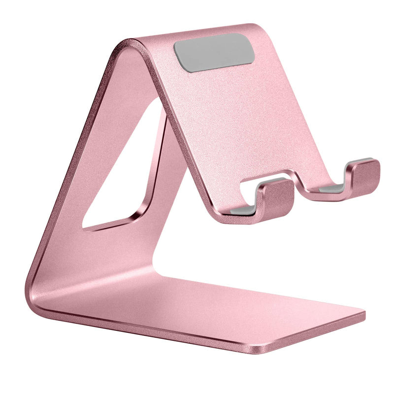 [Australia - AusPower] - Aluminum Cell Phone Stand - Aoviho Phone Holder for Desk - Desktop Phone Cradle Dock for iPhone 12 pro 13 11 X Xs max 8 7 6 6s Plus SE 5 Samsung Huawei iPad Mini Tablet, All Smart Phones (Rose Gold) Rose Gold 