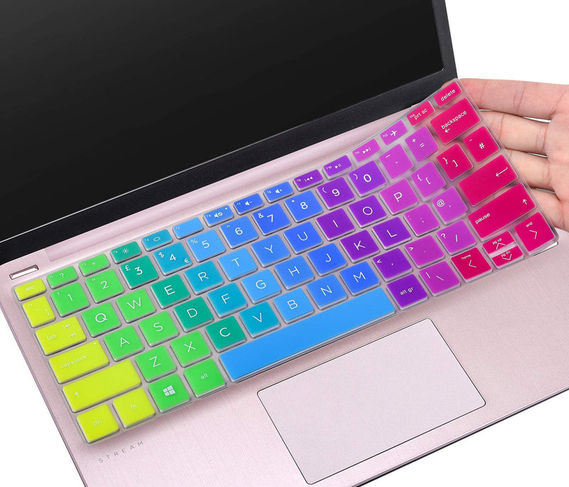 [Australia - AusPower] - Colorful Keyboard Cover for Latest 2011-2019 HP Stream 11 Laptop PC 11.6", HP Stream 11-ak0010nr/ak0012dx/ak0020nr/ak1012nr, HP Stream 11.6 inch Laptop Protector Skin, Rainbow 