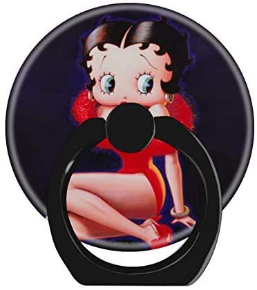 [Australia - AusPower] - Cell Phone Ring Holder 360 Degree Finger Ring Stand for Smartphone Tablet and Car Mount-pin up Betty Sitting in wear Fur Collared Dress 