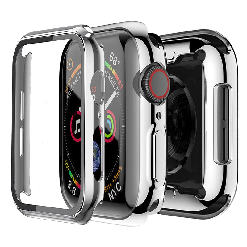 [Australia - AusPower] - [2 Packs] Sproerden Hard Case for Apple Watch Series SE 6 5 4 44mm with Built in Tempered Glass Screen Protector，HD Clear Ultra-Thin Overall Protective Case（2 Transparent） 44 