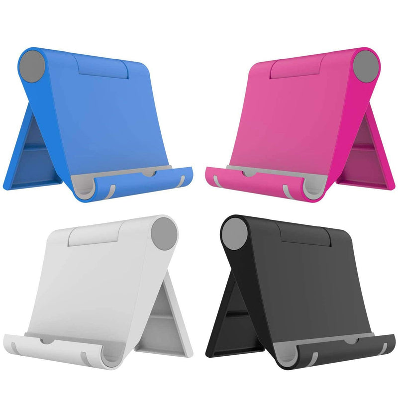 [Australia - AusPower] - VOVIGGOL 4 Pack Cell Phone Stand for Desk, Foldable Cell Phone Holder Mobile Stand Phone Dock, Adjustable Tablet Stand Holder Compatible with iPhone 12 iPhone 11 Pro Xs X 8 iPad Samsung (4 Color) 4 Different Color 