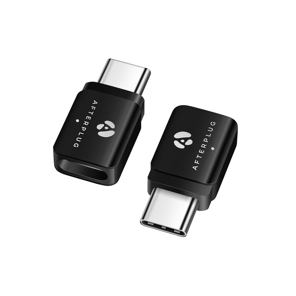 [Australia - AusPower] - Afterplug USB C Extender Adapter [2 Pack], 10Gbps USB Type C Extension Female to Male for Otterbox Lifeproof case, Thunderbolt 3/4 Compatible for MacBook Pro Air, iPad Pro, Samsung Galaxy, DJI Black 