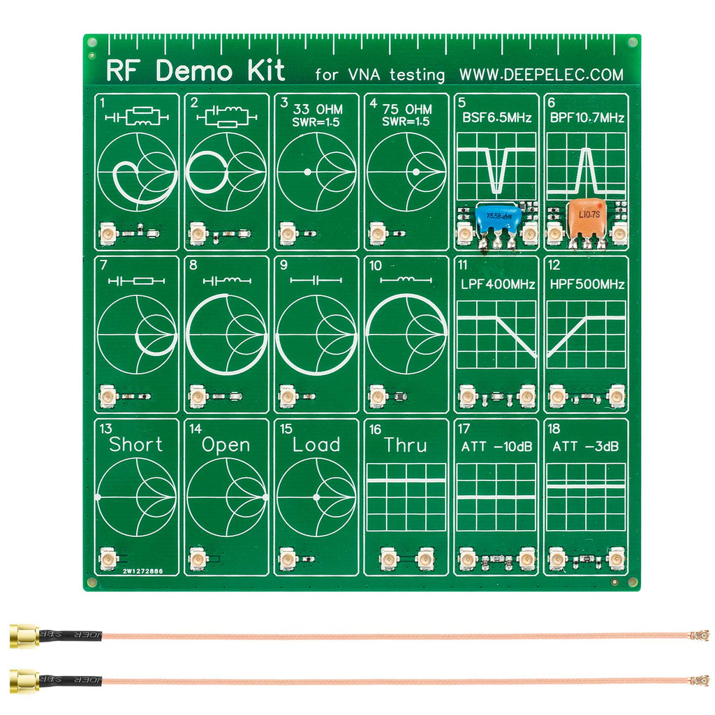 [Australia - AusPower] - Filter Attenuator | NanoVNA-F Vector Network Analyzer 10KHz -1.5GHz HF VHF UHF Antenna Analyzer Measuring S Parameters, Smith Chart 4.3in Touch LCD (RF Demo Kit NanoVNA RF Tester Board only) (Green) Green 