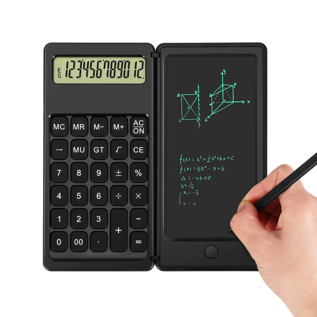 [Australia - AusPower] - Calculator,Aucanla 12-Digit Desk Calculators with Writing Tablet,Premium Desktop Calculator for Office Meeting and Study Black 