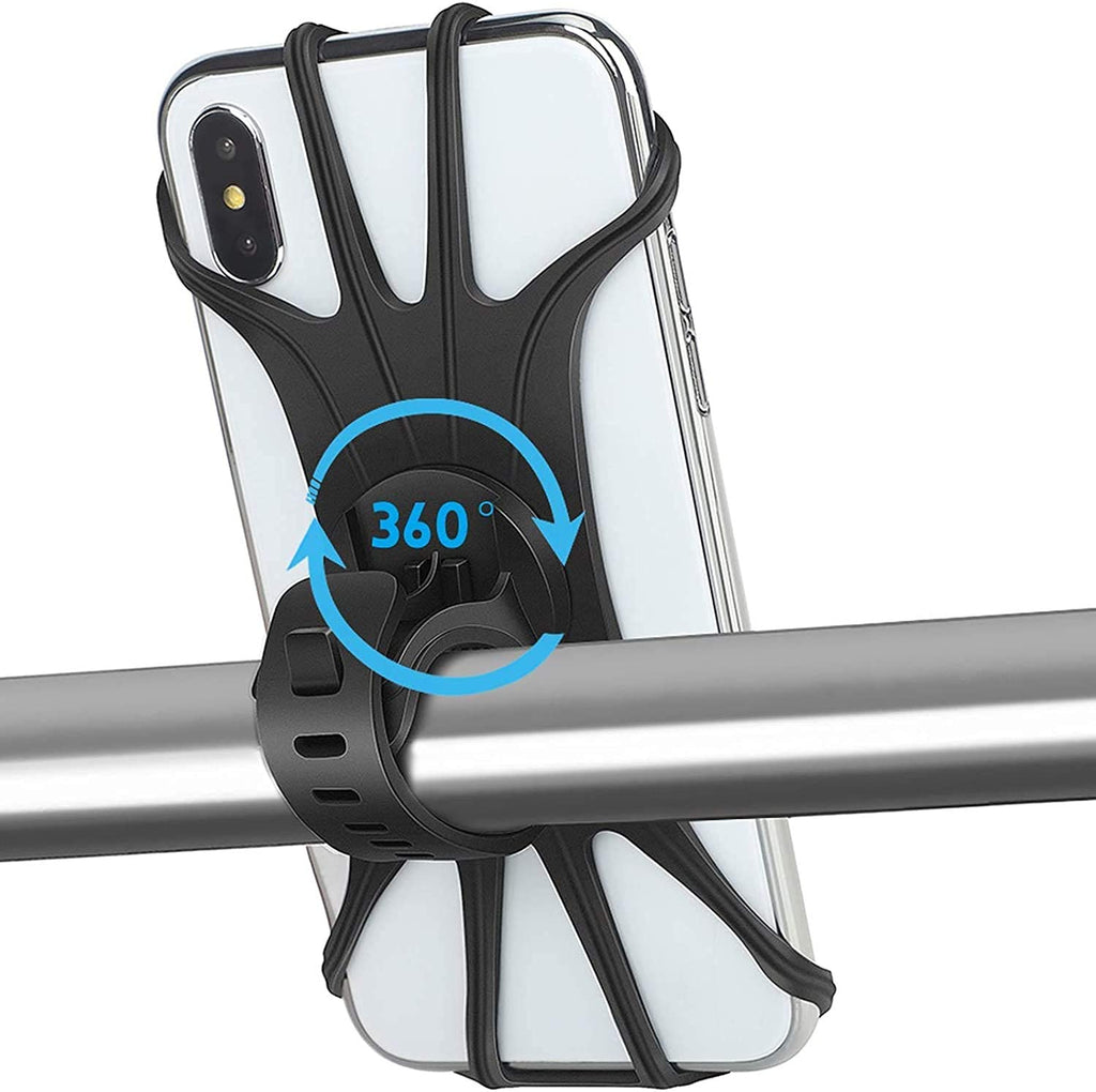 [Australia - AusPower] - Bicycle Mobile Phone Holder, 360-Degree Rotating Silicone Bicycle Holder, Rotatable and Adjustable Universal Silicone, Universal Motorcycle Handlebar Holder 