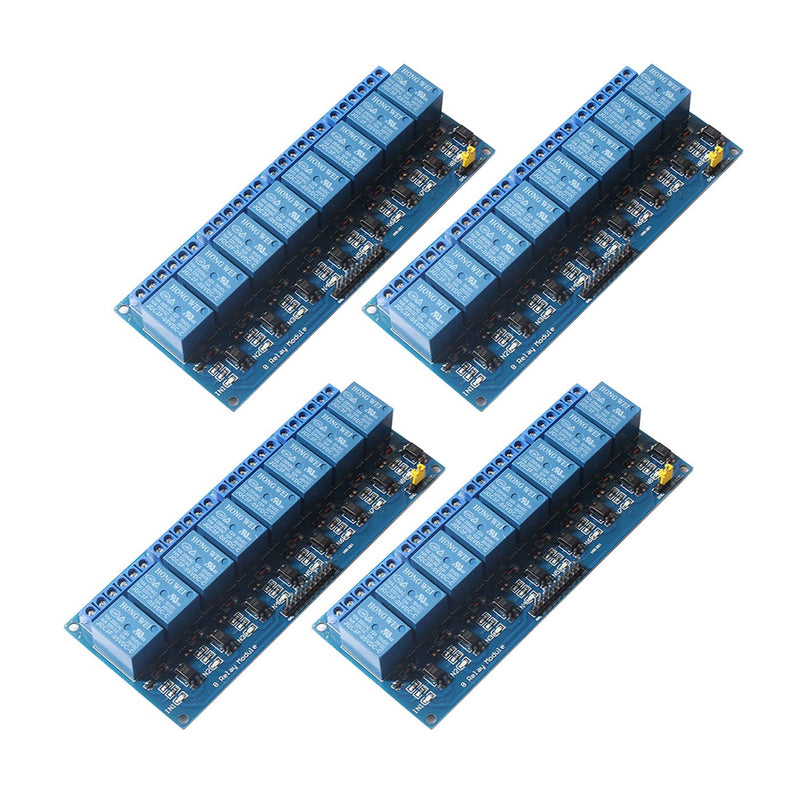 [Australia - AusPower] - DEVMO 8 Channel DC 5V Relay Module Board, (4PACK) Electrical Equipments 8-Ch Optocoupler Compatible with PIC AVR DSP ARM MCU PLC Smart Home Control Switch 4 PCS 