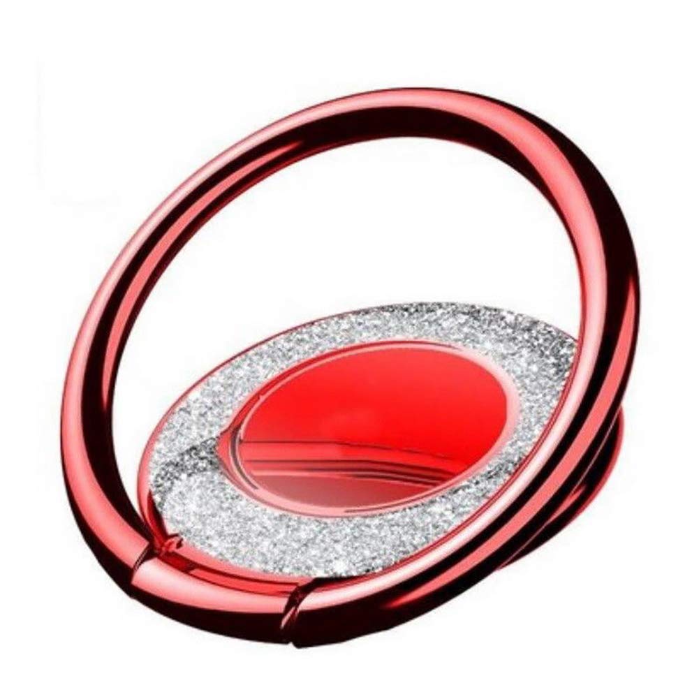 [Australia - AusPower] - RXKEJI Cell Phone Ring Stand Finger Holder Sparkle Glitter Grip Kickstand Compatible with Universal Tablet iPad Smartphone iPhone 12 11 Pro Xs Max XR 7 8 Plus Samsung Galaxy S10 S20 Note 20 Red 