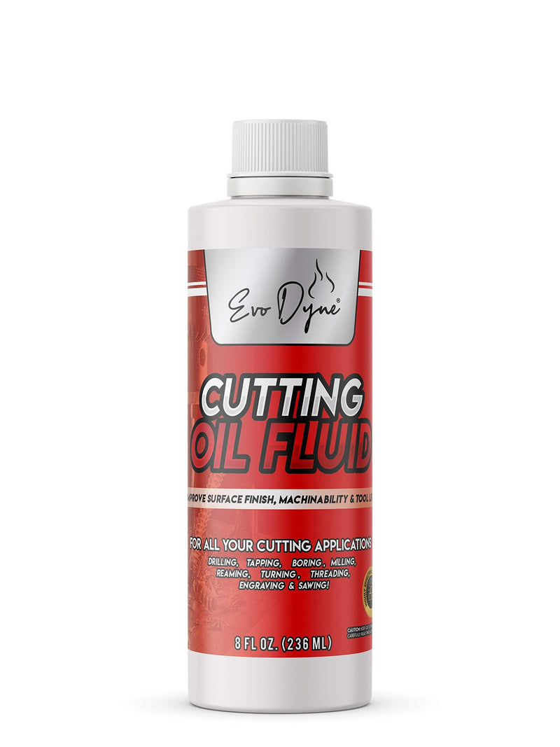 [Australia - AusPower] - Cutting Oil, Cutting Fluid 8-OZ, Made in The USA | Cutting Oil for Drilling, Tapping, Milling | Professional Grade Fluid Oil - Machine Cutting Fluid, Safe on Metal & Glass by Evo Dyne 1-Pack 