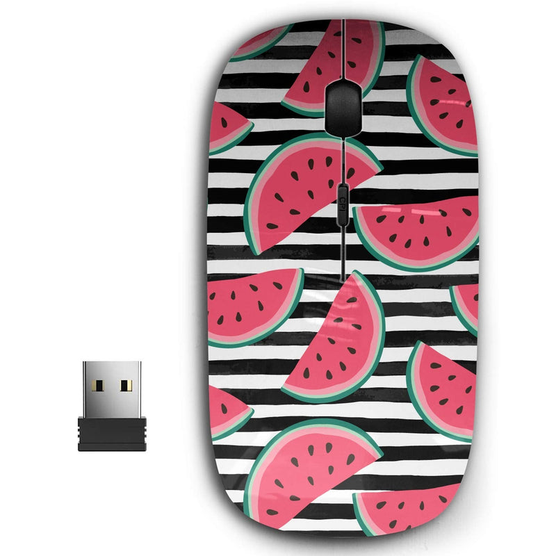 [Australia - AusPower] - 2.4G Ergonomic Portable USB Wireless Mouse for PC, Laptop, Computer, Notebook with Nano Receiver ( Watermelon Slices On ) 