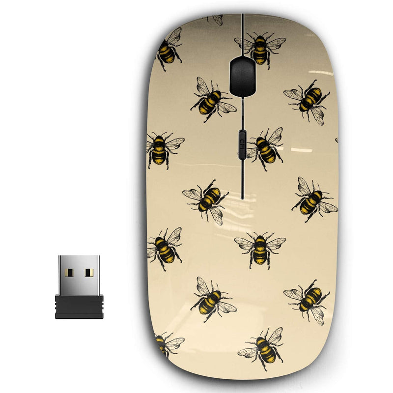 [Australia - AusPower] - 2.4G Ergonomic Portable USB Wireless Mouse for PC, Laptop, Computer, Notebook with Nano Receiver ( Honey Bee ) 