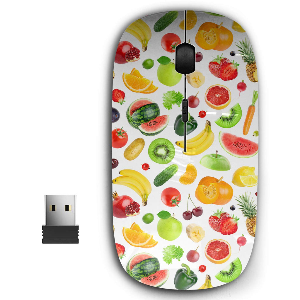 [Australia - AusPower] - 2.4G Ergonomic Portable USB Wireless Mouse for PC, Laptop, Computer, Notebook with Nano Receiver ( Fruits Vegetables ) 