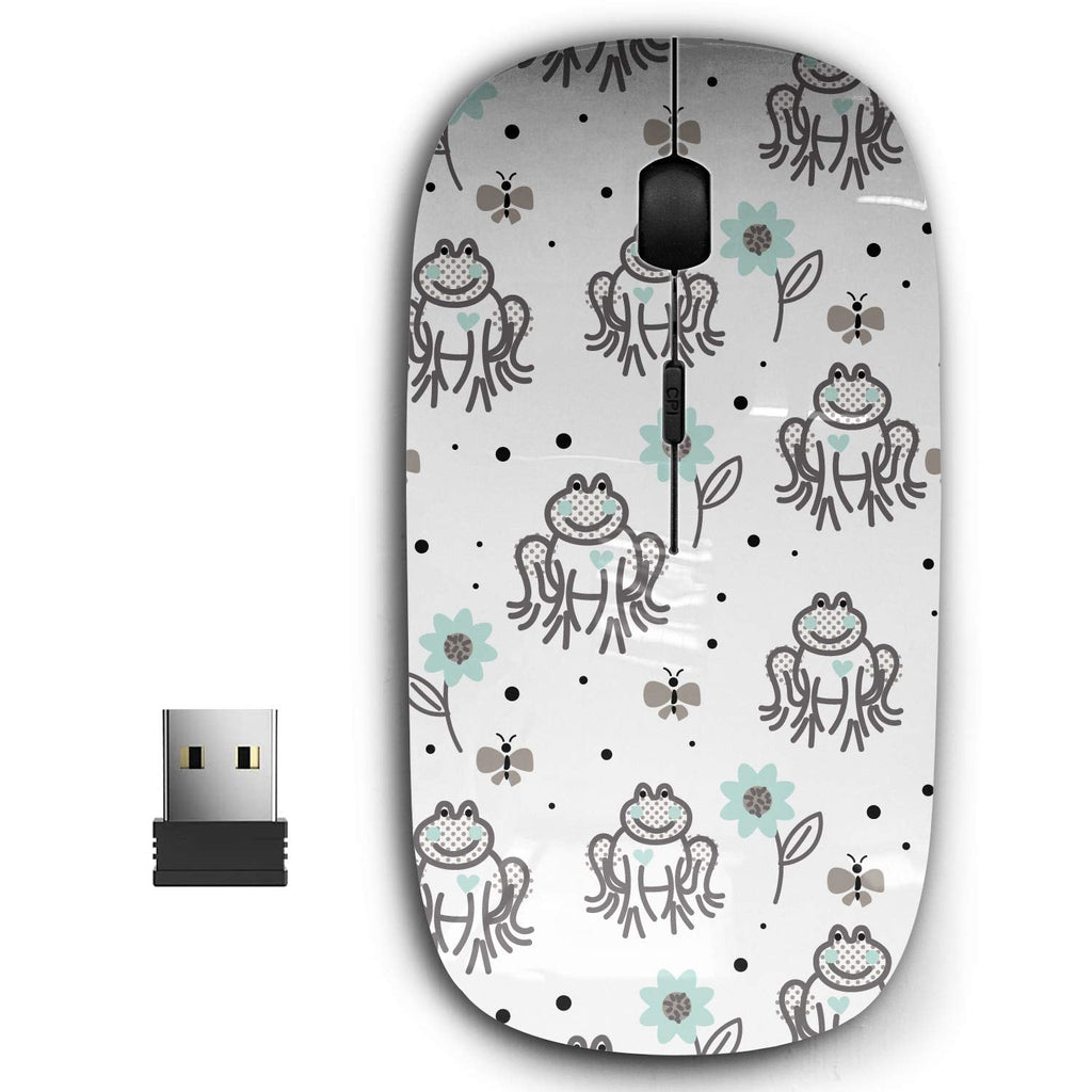 [Australia - AusPower] - 2.4G Ergonomic Portable USB Wireless Mouse for PC, Laptop, Computer, Notebook with Nano Receiver ( Funny Frogs Grey Blue ) 