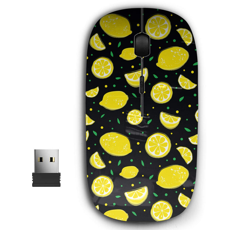 [Australia - AusPower] - 2.4G Ergonomic Portable USB Wireless Mouse for PC, Laptop, Computer, Notebook with Nano Receiver ( Lemonade Yellow Lemons ) 
