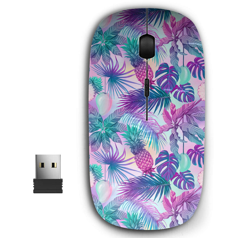 [Australia - AusPower] - 2.4G Ergonomic Portable USB Wireless Mouse for PC, Laptop, Computer, Notebook with Nano Receiver ( Tropical Plants ) 