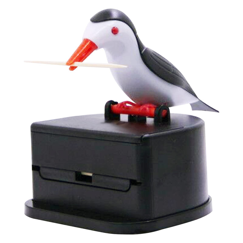 [Australia - AusPower] - Jucaifu Little bird toothpick dispenser, creative push-type toothpick bird dispenser, toothpick holder. (black) Black 