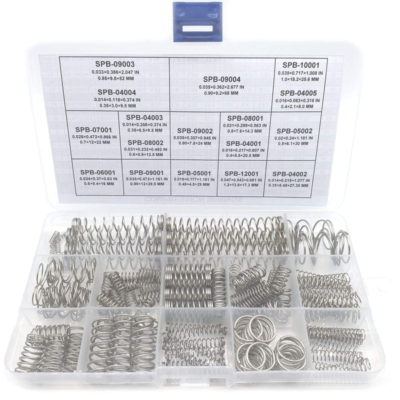 [Australia - AusPower] - Compression Springs NEWST Spring Assortment Kit | Stainless Steel Springs | 17 Different Sizes 148 Piece Spring Assortment with Case 