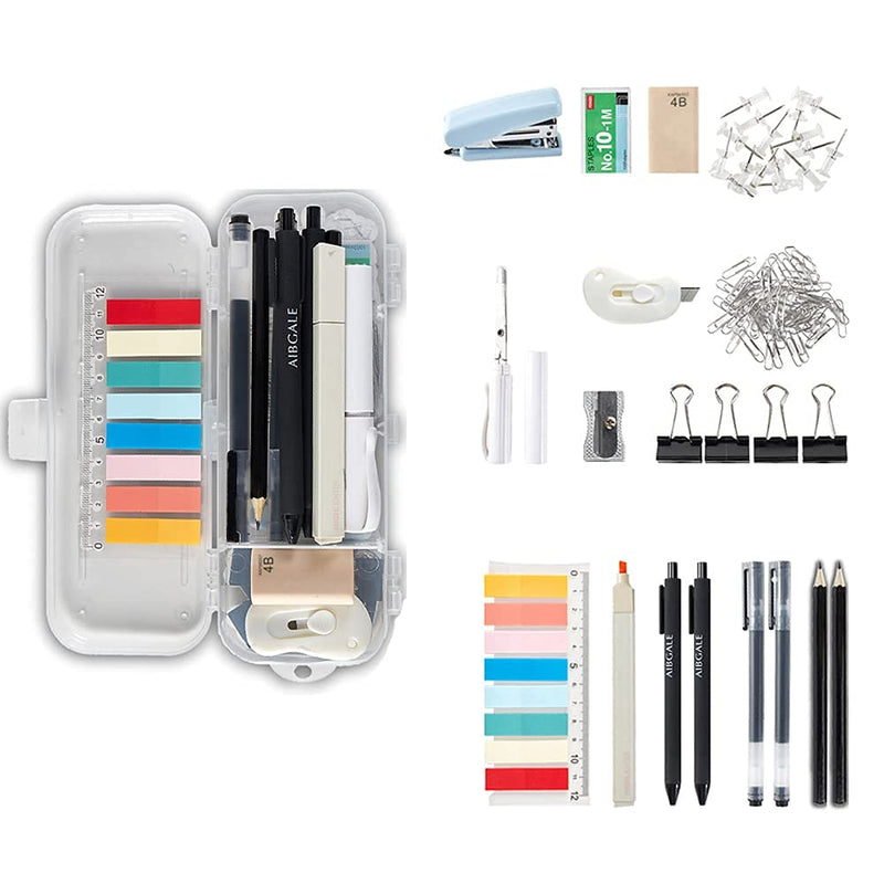 [Australia - AusPower] - 123 Pcs Office Supplies Kit with Desk Organizers, Includes Stationery, Stapler, Paper Clips, Push Pins, Erasers, Binder Clips, Staples, Scissor, Page Markers, Highlighters for Desktop Accessories Set 