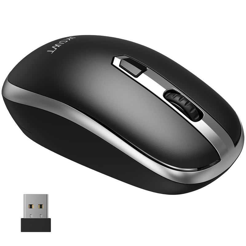 [Australia - AusPower] - 2.4G Wireless Mouse, JKSWT Portable Wireless Mice, with 4 Buttons, 3 DPI Adjustable 800/1200/1600, Optical USB, for PC / Laptop / Mac / Windows black 