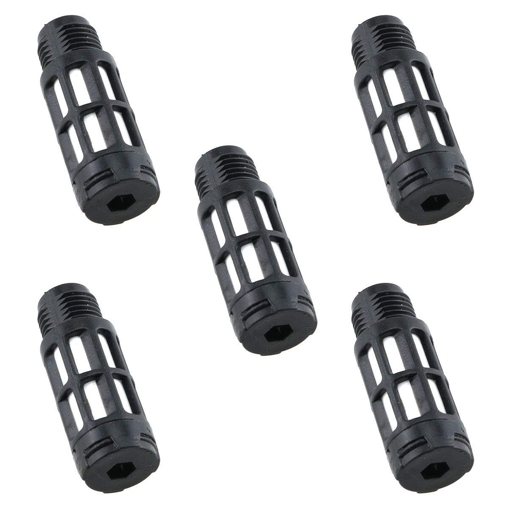 [Australia - AusPower] - E-outstanding Noise Reducer 5PCS 1/4Inch NPT Black Plastic Pneumatic Air Compressor Exhaust Muffler Silencer 