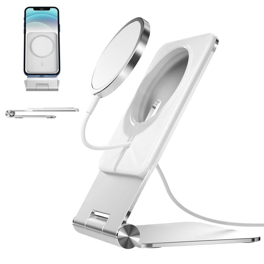 [Australia - AusPower] - Newaner Foldable Phone Stand for MagSafe Charger, Aluminum Alloy Phone Holder, Light and Hard, Compatible with iPhone 12 Series, 12 Mini, 12 pro, 12 pro max(Not Included MagSafe) 