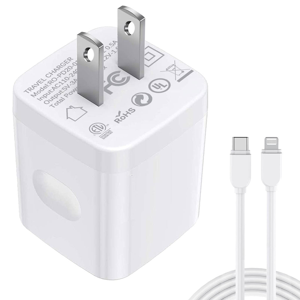 [Australia - AusPower] - 20W iPhone USB-C Fast Charger Compatible iPhone 12,MFi Certified PD Wall Plug Adapter,Power Delivery Travel Charger Block Suitable iPhone 11/Xs/X/8/iPad/iPod （Include 6FT Type C to Lightning Cable） 