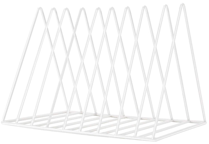 [Australia - AusPower] - Sooyee 9 Slot White Magazine Holder,Desktop File Sorter Organizer Triangle Bookshelf Decor Home Office 