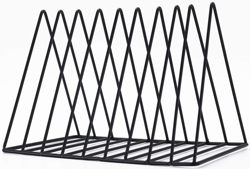 [Australia - AusPower] - Sooyee 9 Slot Black Magazine Holder,Desktop File Sorter Organizer Triangle Bookshelf Decor Home Office 