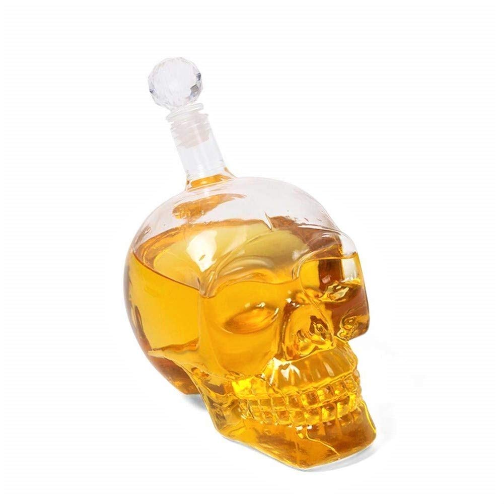 [Australia - AusPower] - Bargain Crusader Skull Head Vodka Shot Whiskey Wine Drinking Glass Bottle Decanter Skull Shaped Wine Bottle (1, 1000ml Decanter) 1 