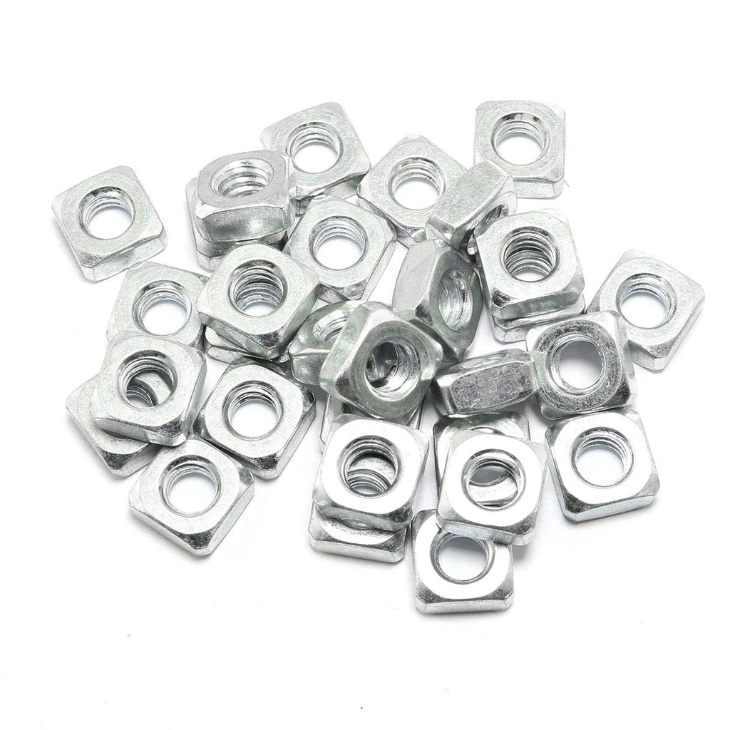 [Australia - AusPower] - Pro Bamboo Kitchen 30pcs Galvanized Square Nut 1/4"-20 Carbon Steel Square Nuts for Mechanical Equipment, Electronic Equipment 