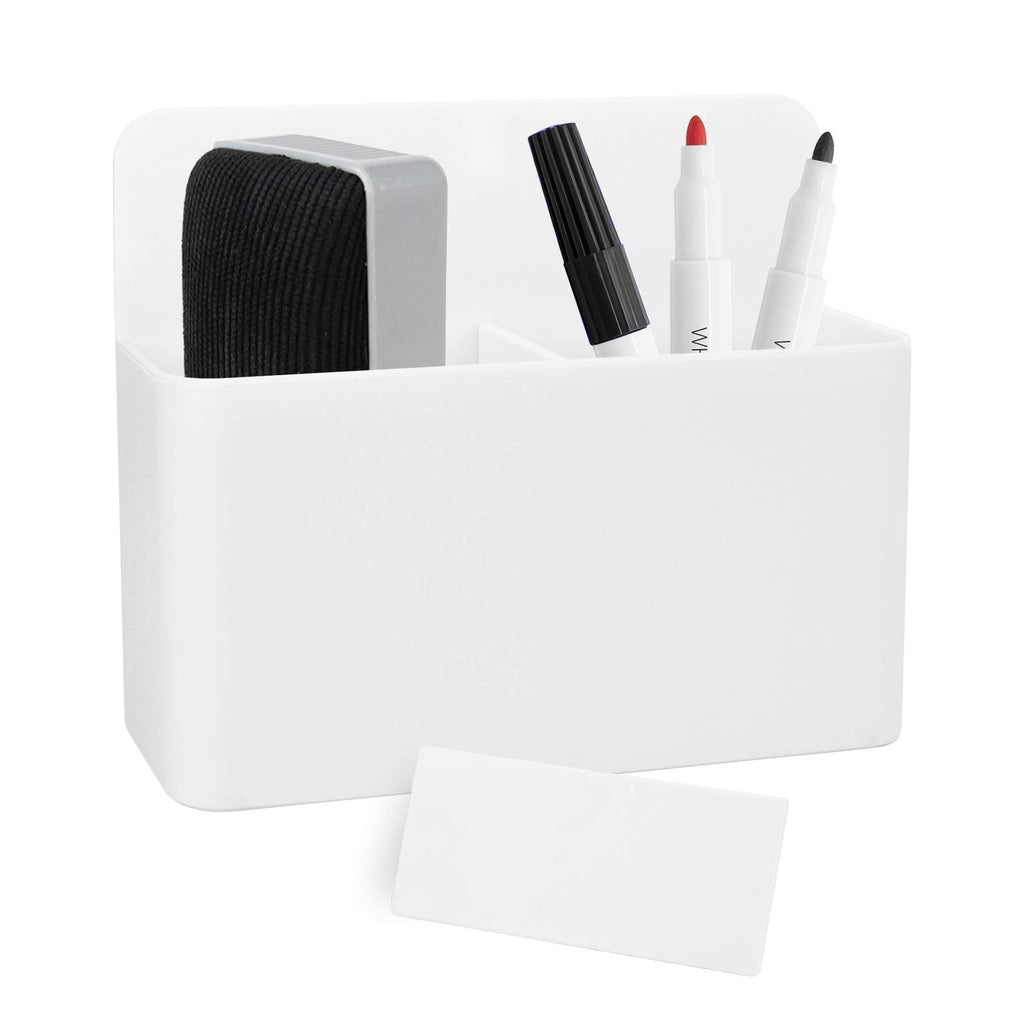 [Australia - AusPower] - Ubrand Magnetic Dry Erase Marker Holder,White Magnetic Pencil Cup,White Locker organizer,Pencil Storage Cup with Strong Magnet,Marker/Pen Basket for Whiteboard,Refrigerator,Locker Accessories,School and office Supplies 