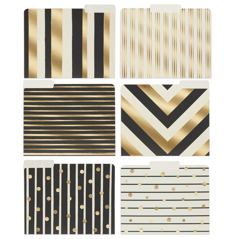 [Australia - AusPower] - Geometric File Folders with 1/3 Cut Tabs, Gold Office Supplies (11.5 x 9.5 in, 12 Pack) 