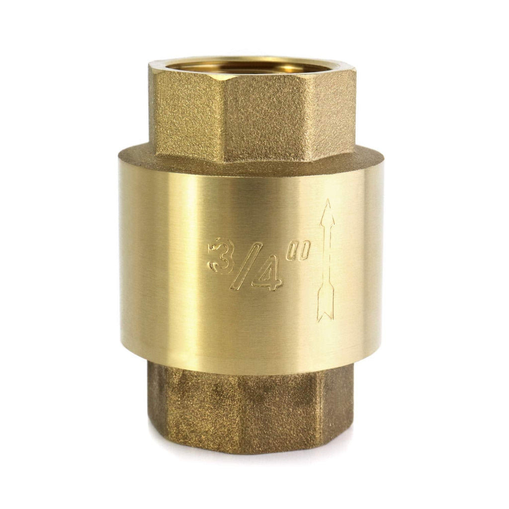 [Australia - AusPower] - QWORK In-Line Check Valve Brass, 3/4" Female One Way Check Valves, 3/4 Inch 1 Pack 