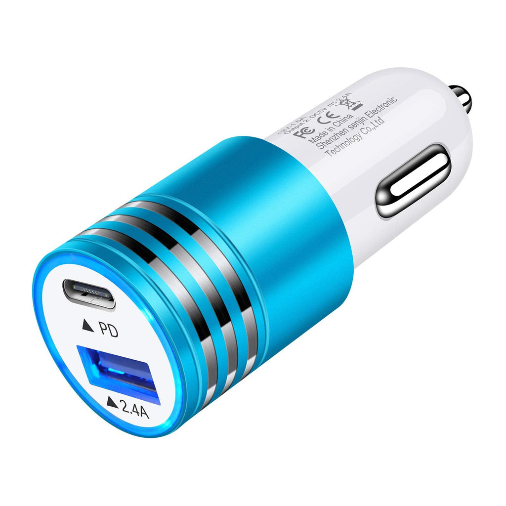 [Australia - AusPower] - USB C Car Charger,30W 2-Port Fast Car Charger Compatible for iPhone 12/12 Pro Max/12 Mini,Type C PD Car Plug for iPhone 13 11 SE/XS/XR/8,Samsung Galaxy S22 S21 S20 S10 A71 A51 A20,iPad Pro,AirPods Pro 