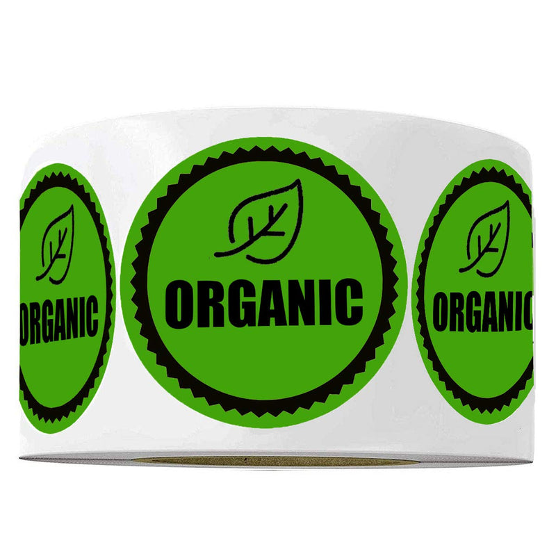 [Australia - AusPower] - Organic Stickers,1.5 Inch Organic Food Rotation Labels，Adhesive Round Circle Dots Organic Stickers 500 Labels Per Roll 