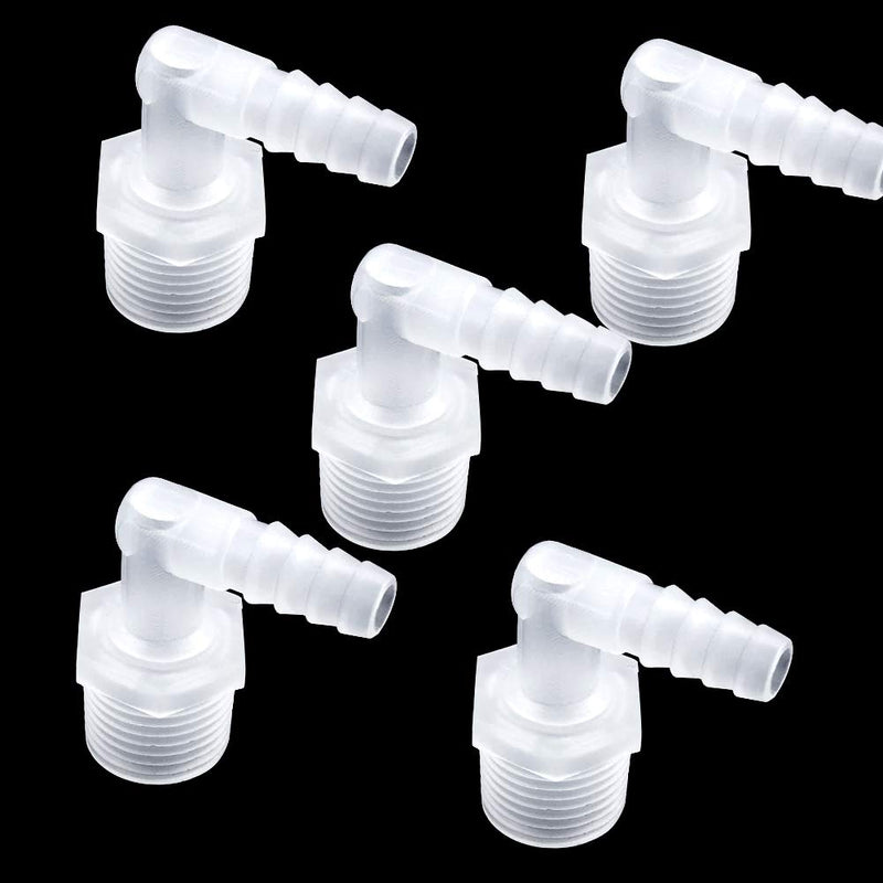 [Australia - AusPower] - ANPTGHT Hose Barb Fitting Elbow, 3/8" Hose Barb x 1/4" Male NPT Barbed Adapter for Fuel Gas Liquid Air (Pack of 5) 