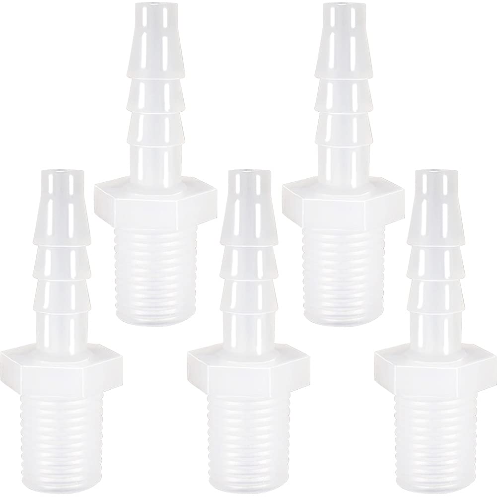 [Australia - AusPower] - ANPTGHT Plastic Hose Barb Fitting, 3/8" Barb X 1/4" NPT Male Thread Adapter Connector Pipe Fittings for Fuel Gas Liquid Air (Pack of 5) 
