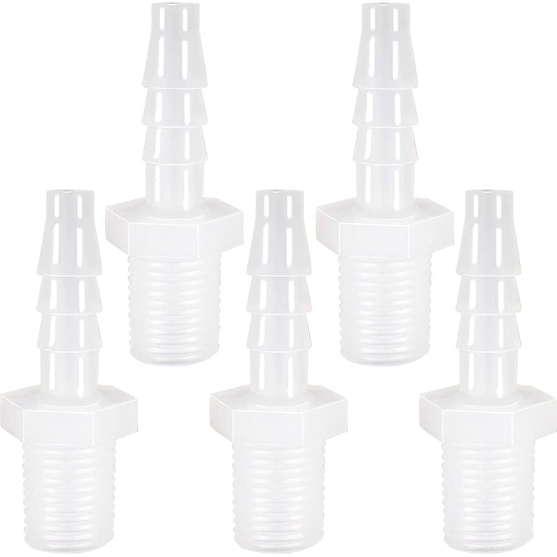 [Australia - AusPower] - ANPTGHT Plastic Hose Barb Fitting, 3/8" Barb X 1/4" NPT Male Thread Adapter Connector Pipe Fittings for Fuel Gas Liquid Air (Pack of 5) 