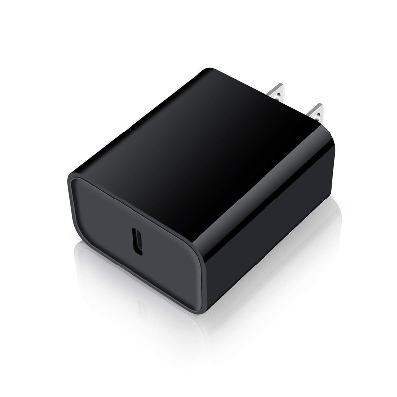 [Australia - AusPower] - USB C Charger, 20W Fast Type C Wall Charger Block, PD USB-C Power Adapter Fast Charging Brick Plug Compatible for iPhone 12 Pro/Samsung Galaxy M12 S21 S20 Ultra 5G S20+/Motorola/OnePlus/Google Pixel black 
