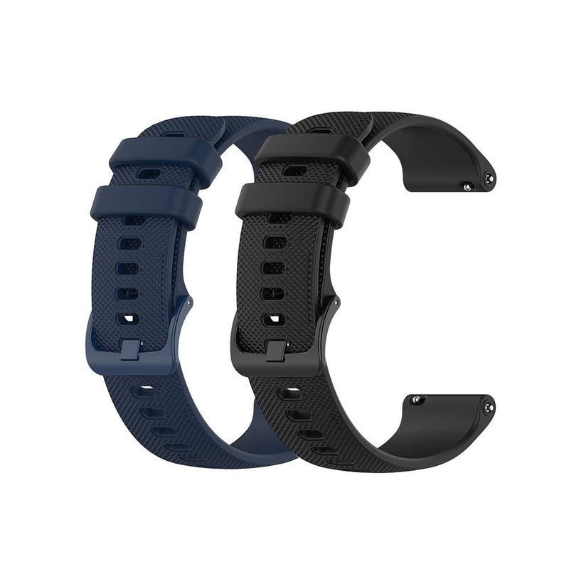 [Australia - AusPower] - Yeejok 22mm Silicone Bands Compatible for Fossil Men's Gen 6/5E 44mm/Gen 5 LTE/Carlyle/Garrett/Women's Julianna Smart Watch, Replacement Quick Released Sport Fitness Watch Strap-Black+Navy Blue Black + Navy Blue 