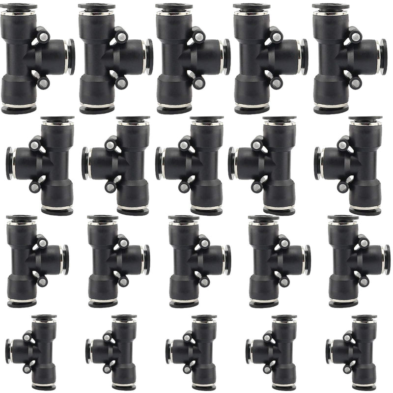 [Australia - AusPower] - Jienk 20PCS Union Tee Push to Connect Airline Fittings for 1/4 5/16 3/8 1/2 Tube, Quick Release Pneumatic Connector for Air Compressor Air Brake Shop Air Tee Combo 