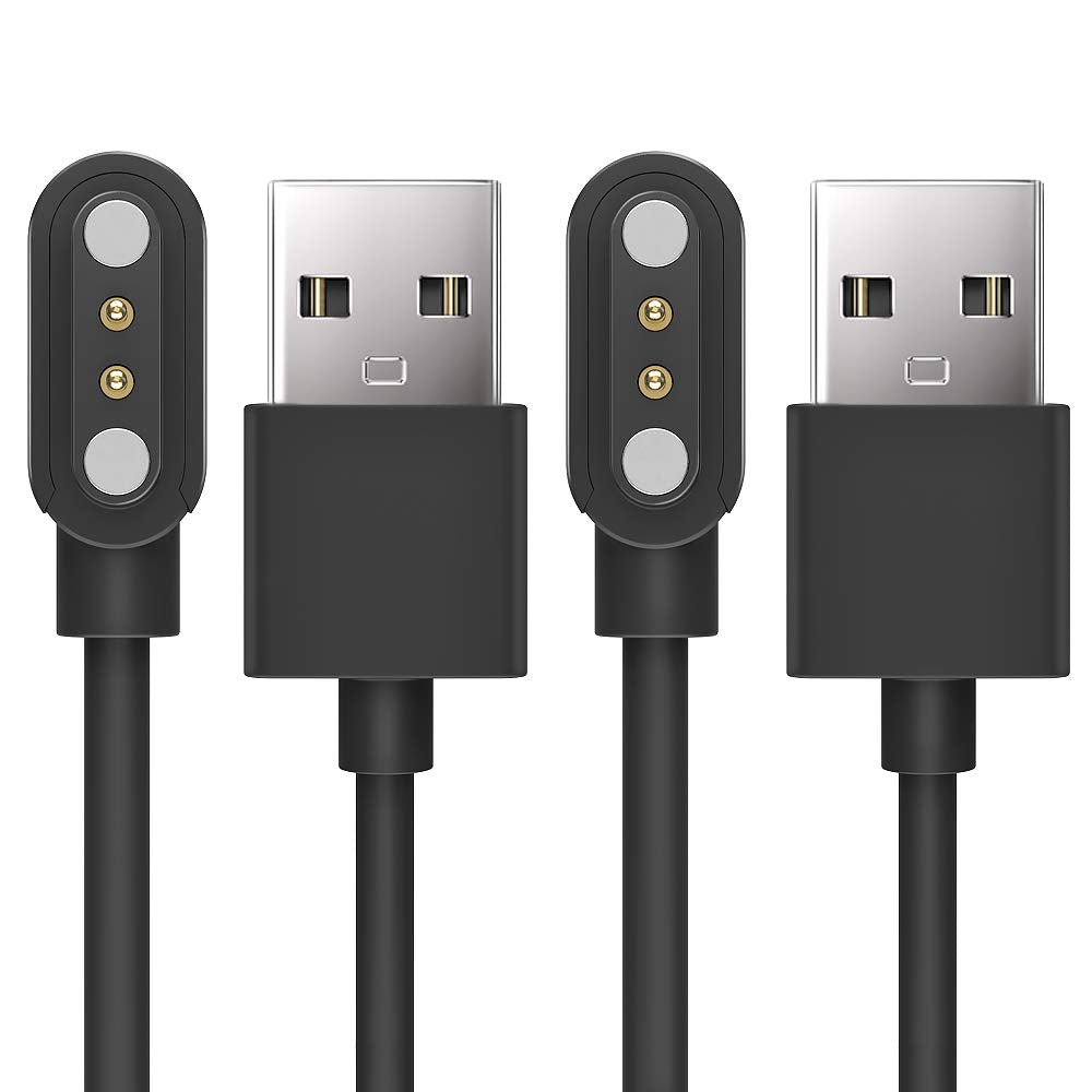 [Australia - AusPower] - TUSITA [2-Pack] Charger Compatible with YAMAY SW021 Willful SW023 SW025 Letsfit ID205L LETSCOM ID205G ID205S ID206 Lintelek ID205U ID216 - Magnetic USB Charging Cable - Smartwatch Accessories 2 PACK BLACK 